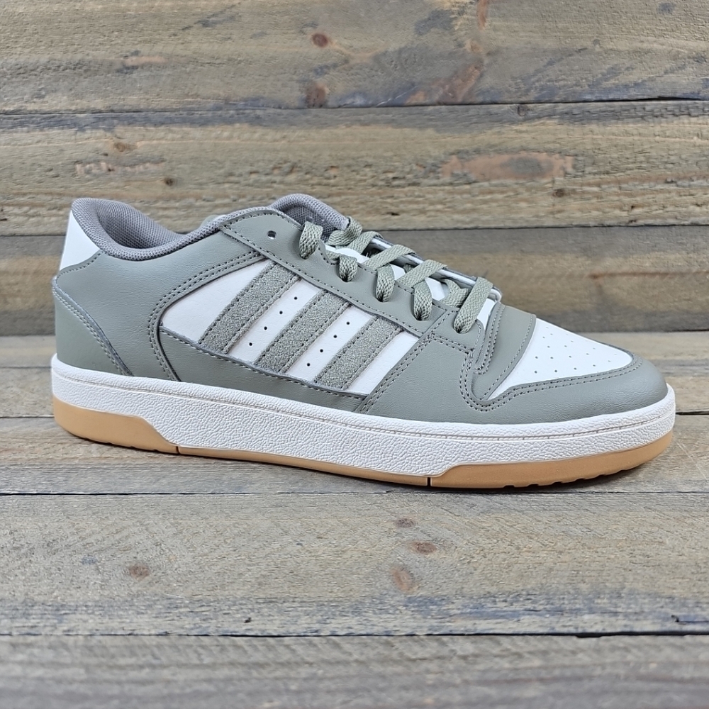 Adidas Men's Break Start Sportswear Athletic Shoes Green Pebble Chalk White - Picture 2 of 10